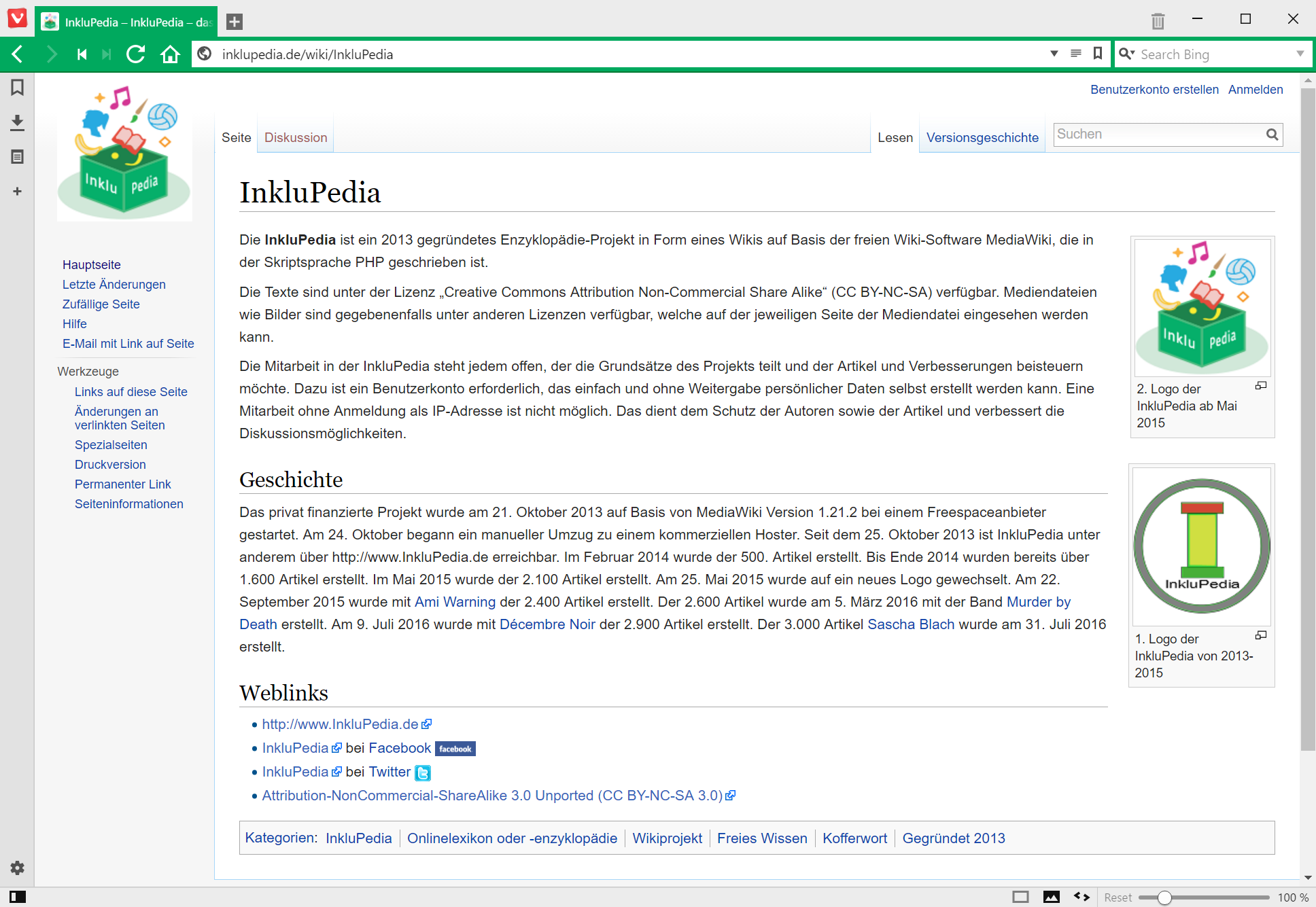 InkluPedia in Vivaldi 1.6